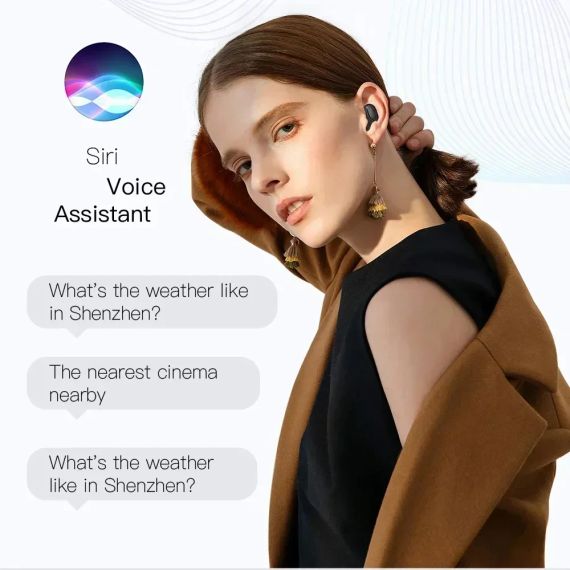 TWS Е6S Беспроводные Bluetooth-наушники с шумоподавлением и микрофоном, IPX5 водонепроницаемые. Черные | Зображення 9