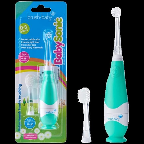 Дитяча електрична зубна щітка Brush-Baby BabySonic (від 0 до 3 років) М’ятна | Зображення 1