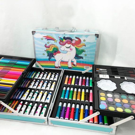 Дитячий художній набір для малювання, Дитячий творчий набір для творчості в алюмінієвій валізі DS-69 | Зображення 2