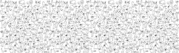 Обои-раскраски Веселые Коты  60*200 C-200001