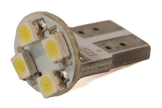 Світлодіодна лампа AllLight T10 4 діоди 3528 W2,1x9,5d 12 V WHITE плата (керамічний цоколь)
