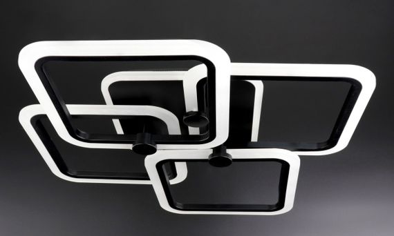 Люстра світлодіодна стельова LED світильник для квартири на стелю лед з пультом 25756 Чорний 10х56х65 см.