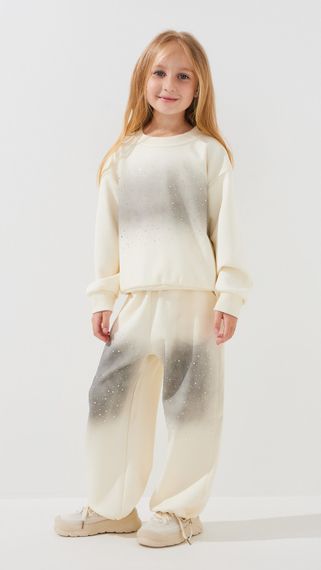 Костюм світшот+штани для дівчинки 851046 104 см Молочний shop (2000999436482)