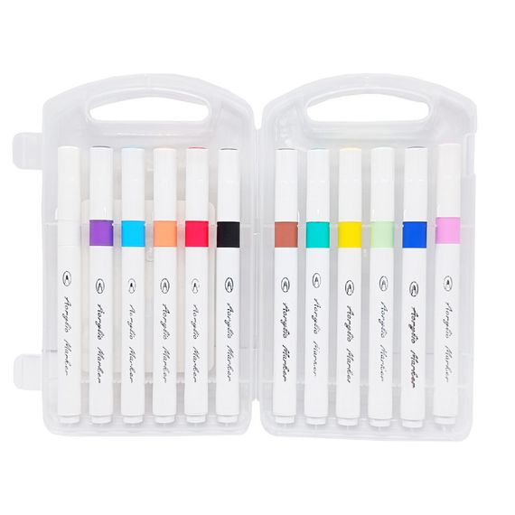 Набір акрилових маркерів A-911-12 у пластиковому боксі 12 кольорів | Зображення 1