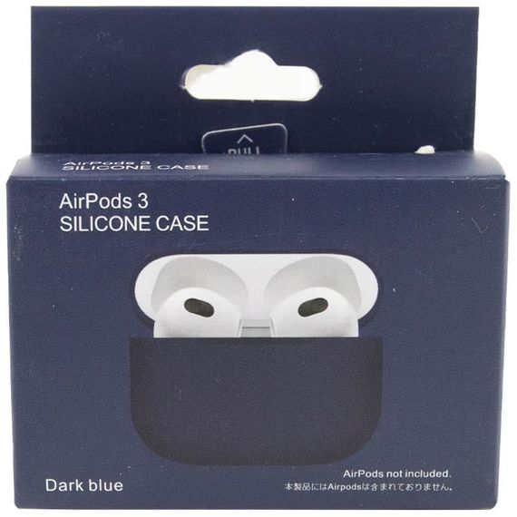 Силіконовий футляр для навушників AirPods 3 Синій/Navy Blue | Зображення 2