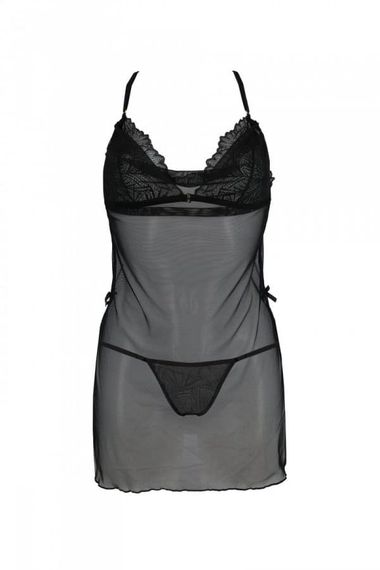 Сорочка Passion DELIENA CHEMISE Черная L/XL | Зображення 3
