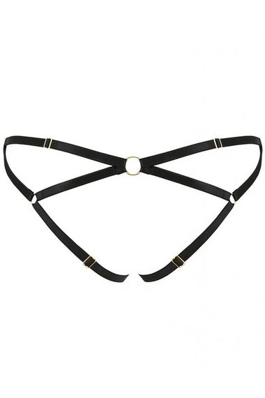 Відкриті трусики Passion Exclusive NICKY THONG Чорні S/M | Зображення 1