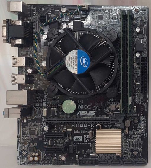 Комплект: материнська плата Asus H110M-K / Intel Core i5-7400 (4 ядра по 3.0 - 3.5 GHz) / 16GB DDR4 / Intel HD Graphics 630 / Socket LGA1151 / Кулер б/в | Зображення 5
