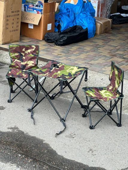 Набір для пікніка стіл та стільці 2шт у сумці / Туристичний столик зі стільцями / Складаний стіл та стільці | Зображення 4