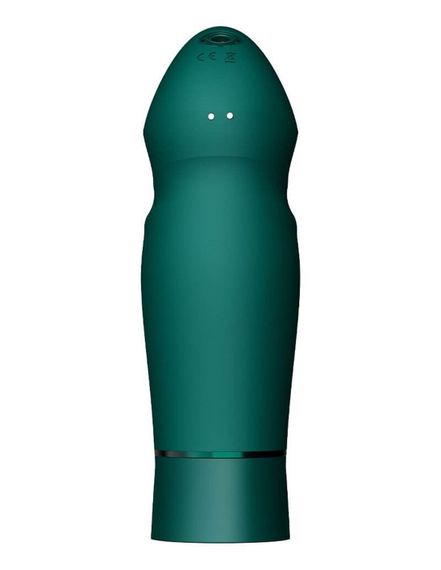 Компактная смарт секс-машина Zalo – Sesh Turquoise Green, 2 насадки, пульт ДУ, кристалл Swarovski | Зображення 5
