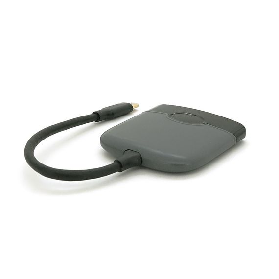 Хаб Type-C(тато) пластиковий, HDMI(мама)+USB3.0(мама)+PD(мама), 23cm, Black | Зображення 2