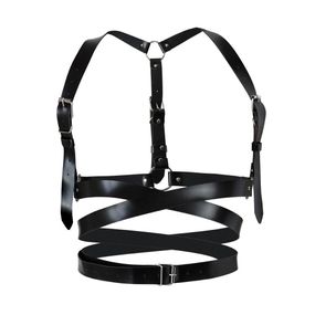 Шкіряна портупея Art of Sex - Melani Leather harness, Чорна L-2XL sexstyle