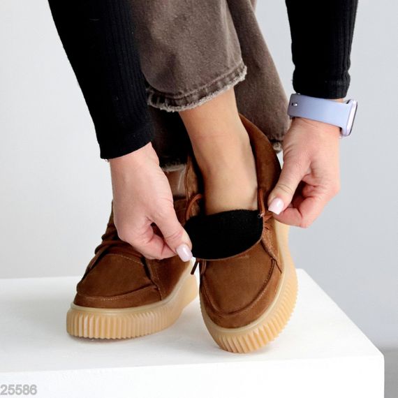 Руді черевики дезерти в стилі casual натуральна замша на потовщеній підошві | Зображення 2