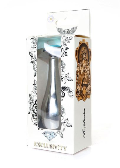 Анальная пробка Boys of Toys Jewellery Silver Plug Голубой L-3,2 см | Зображення 7