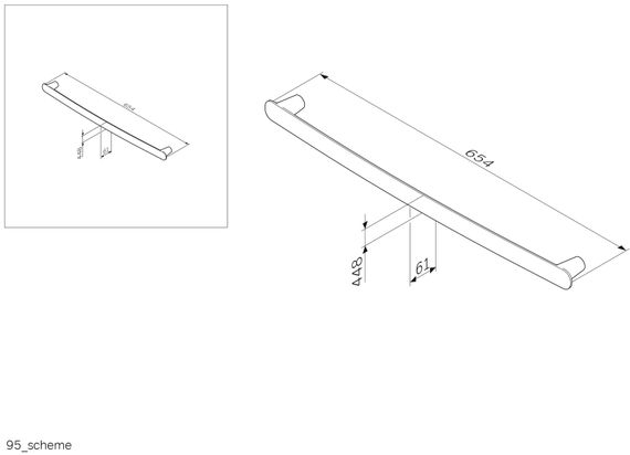Вішалка для рушників AM.PM Sensation 65 см (A30346400) | Зображення 1