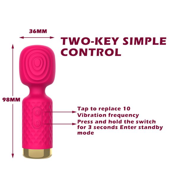 Вібромасажер для клітора "Small AV stick", колір рожевий, 10 режимів вібрації Sex Aura | Зображення 5