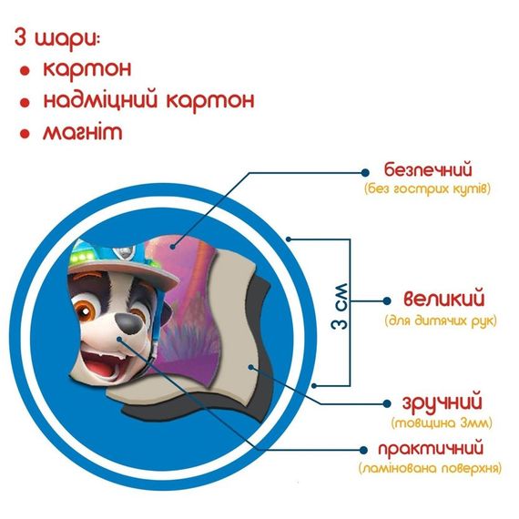 Дитячі магнітні пазли "Щенячий патруль Динопригода" ML4034-35, 35 магнітних елементів | Зображення 2