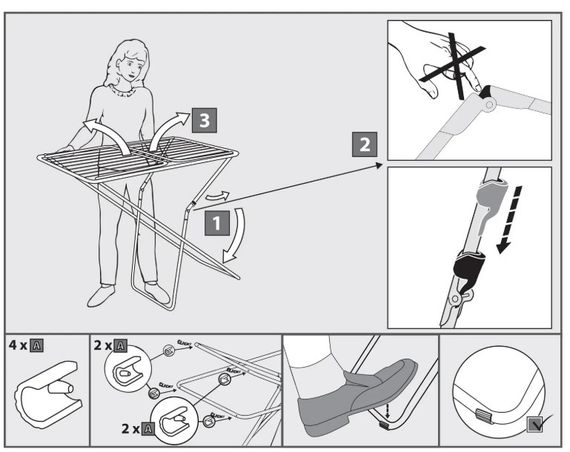 Сушарка для білизни підлогова Casa Si Kolibri 18m White (CS42191C06D) | Зображення 2