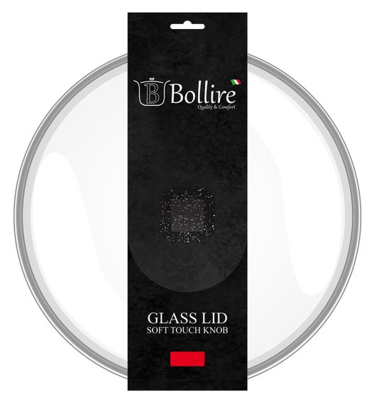 Крышка стеклянная Bollire 28 см BR-1024 универсальная для кастрюль и сковород | Зображення 1