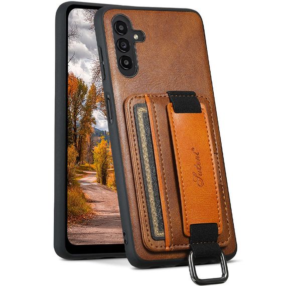 Шкіряний чохол Wallet case and straps для Samsung Galaxy A14 4G/5G Коричневий / Brown | Зображення 1