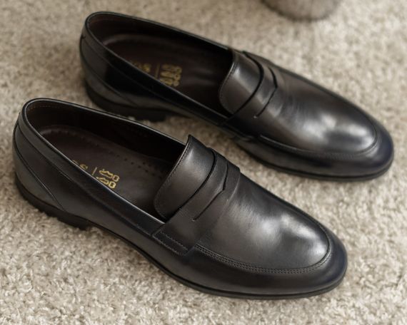 Туфлі лофери синьо-чорний колір 44 розмір