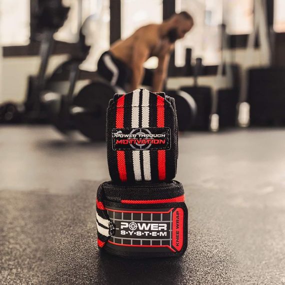 Бинти на коліна Power System PS-3700 Knee Wraps Red/Black (пара) | Зображення 4