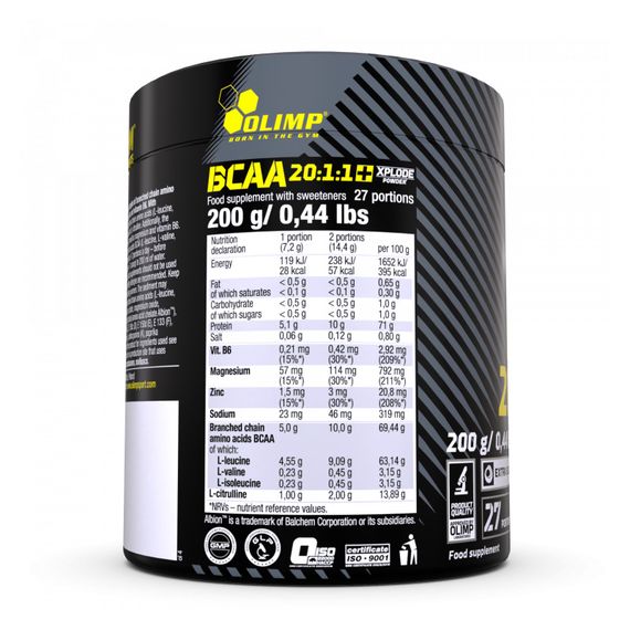 Амінокислоти Olimp BCAA 20:1:1 Xplode Powder 200 г, грейпфрут | Зображення 1