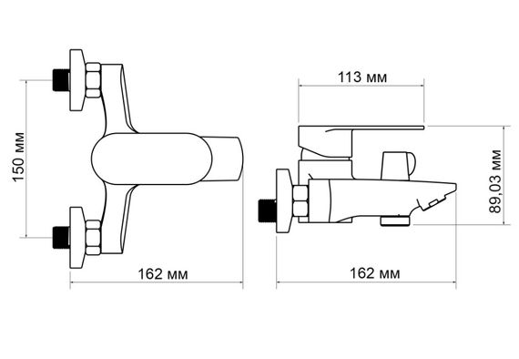 Змішувач для ванни Lidz Tani 0061, Chrome (k40) LDTAN0061CRM44963 | Зображення 1