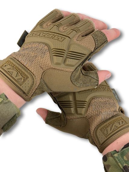 Тактичні безпалі рукавички MECHANIX M-PACT® Fingerless Койот Розмір M | Зображення 8