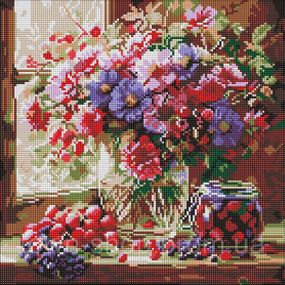 Алмазная мозаика "Букет и фрукты" ©art_selena_ua AMO8314, 40х40 см