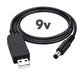 Кабель питания USB - DC 5.5 x 2.1 мм повышающий 5v - 9v для роутеров