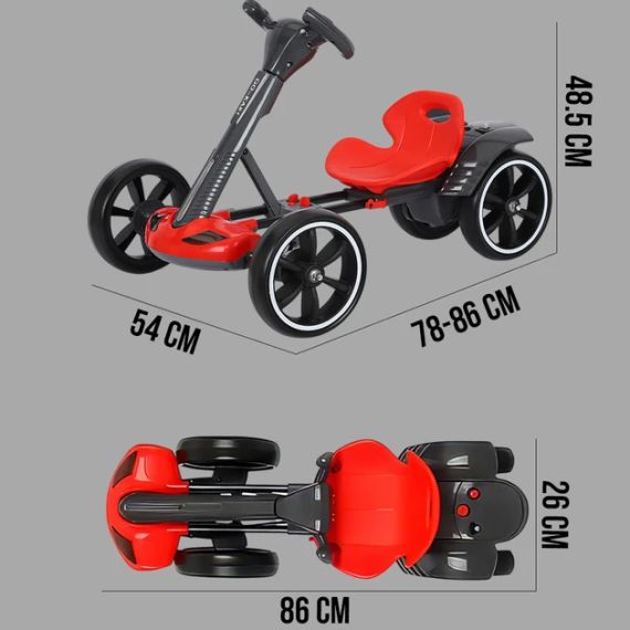 Детский электромобиль Go-Kart / Красный Электрокарт с EVA колесами / Максимальная скорость 6 км/ч HL-B6 | Зображення 4