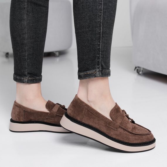Лоферы женские Fashion Irma 3924 40 размер 25,5 см Коричневый | Зображення 1
