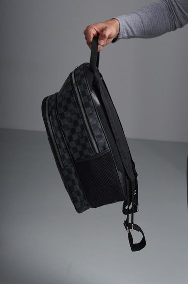Рюкзак Louis Vuitton чорна з сірим клітка | Зображення 7