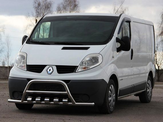 Кенгурятник с усами WT003-15 (нерж.) для Nissan Primastar 2002-2014 гг