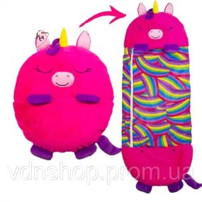 Єдиноріг Дитячий спальний мішок на блискавці 3 в 1 іграшка подушка спальник та вбудована подушка