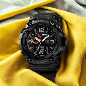 Годинник наручний чоловічий SKMEI 1520BK BLACK, армійський годинник протиударний. RY-983 Колір: чорний