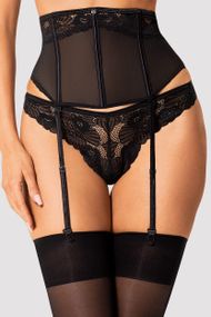Широкий пояс для чулок Obsessive Serena Love Черный XL/2XL
