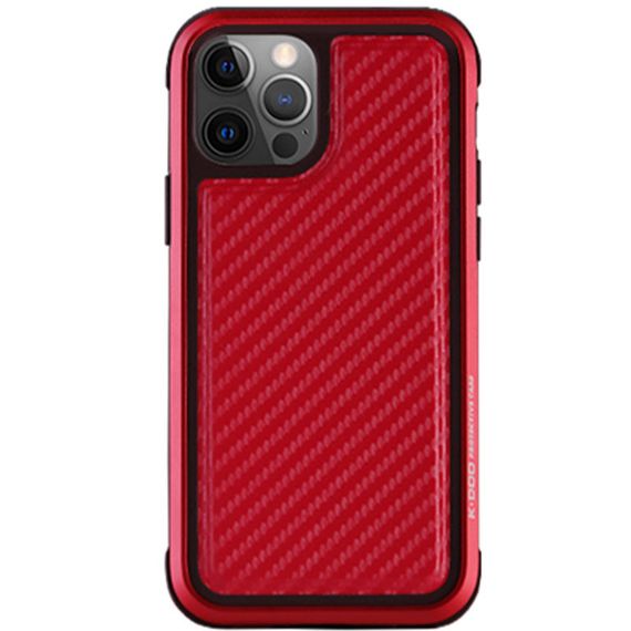 Чехол PC+TPU+Metal K-DOO MARS Series для Apple iPhone 13 Pro (6.1") TPU+PC, Carbon Red