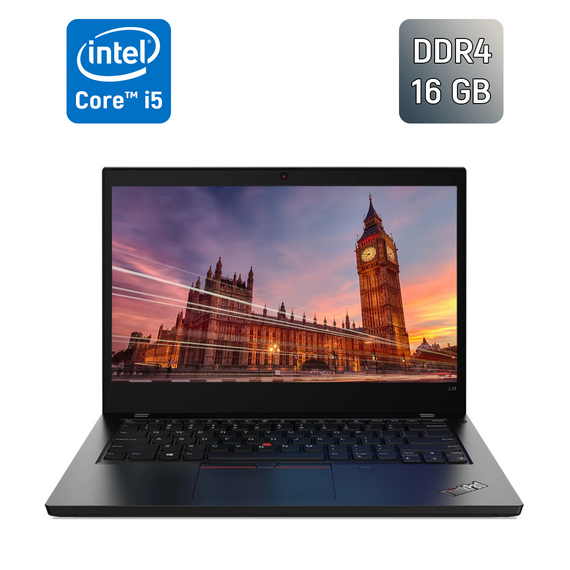 Ультрабук Lenovo ThinkPad L14 / 14" (1920x1080) IPS / Intel Core i5-1135G7 (4 (8) ядра по 2.4 - 4.2 GHz) / 16 GB DDR4 / 500 GB SSD / Intel Iris Xe Graphics / WebCam / Windows 10 б/в