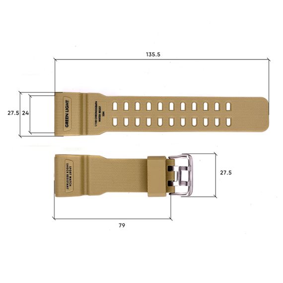 Ремешок для часов Skmei 1283/1277/1384KH Khaki | Зображення 2