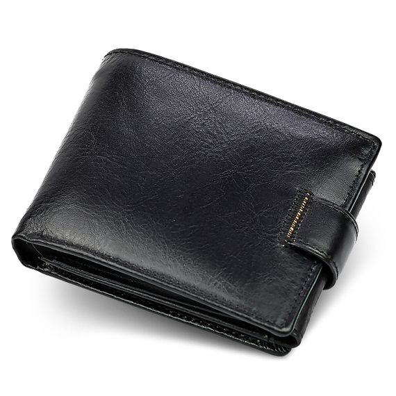 Класичне чоловіче портмоне з натуральної шкіри ST Leather В102 Чорний | Зображення 2