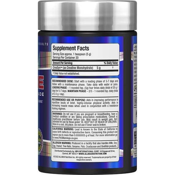 Креатин моногідрат AllMax Nutrition Creatine 1000 g /200 servings/ Unflavored | Зображення 1