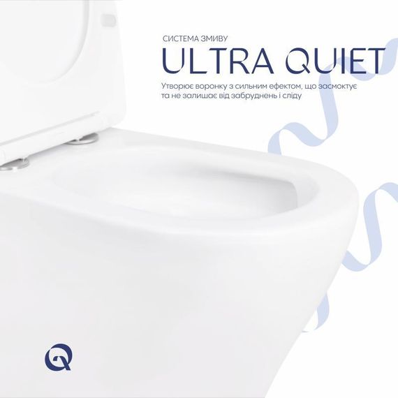 Унітаз-компакт Qtap Cardinal Ultra Quiet безобідковий із сидінням Soft-close QT04222168AUQ3W | Зображення 4