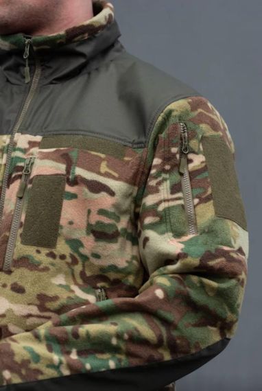 Флісова кофта Мультикам з Оливковими вставками 3D сітка MTP Military | Зображення 4