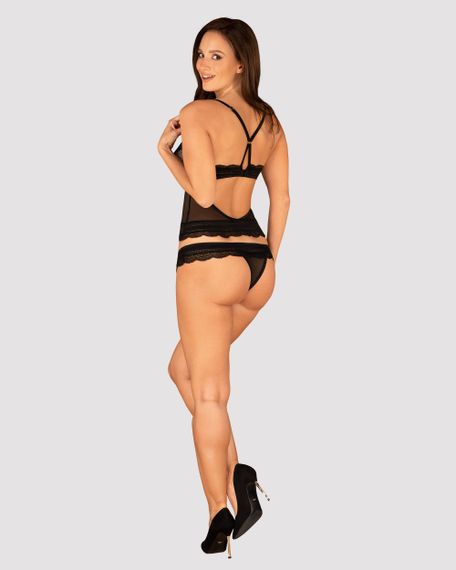 Комплект топ та стрінги Obsessive Ivannes set Чорний L/XL | Зображення 3