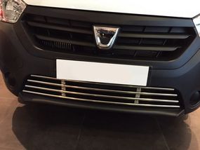 Решетка в бампер (нерж) для Renault Dokker 2013↗ гг.