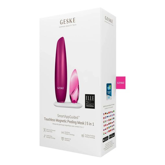 Бесконтактная магнитная пилинг-маска GESKE Touchless Magnetic Peeling Mask 5в1 starlight, Малиновый | Зображення 7
