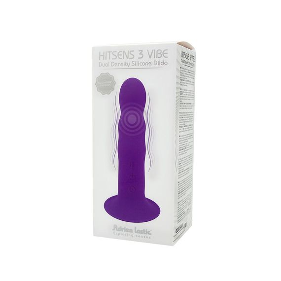 Двошаровий ділдо з вібрацією Adrien Lastic Hitsens 3 Purple, відмінно для страпона, діаметр 4 см, до | Зображення 5