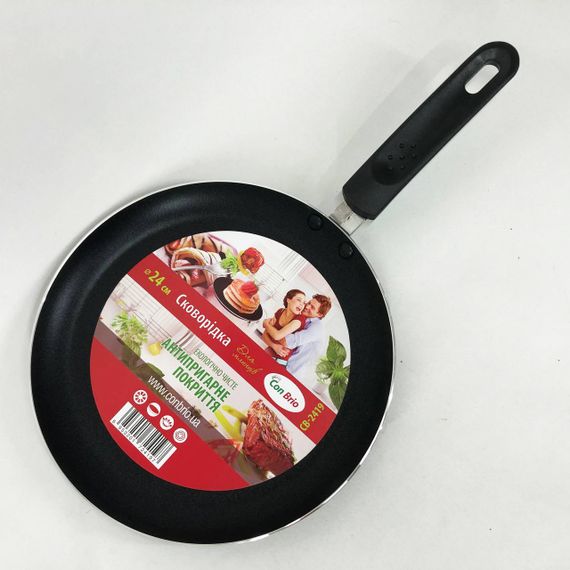 Сковорода для млинців Con Brio CB-2419 з антипригарним покриттям Xylan plus 24 см, якісна сковорода | Зображення 4